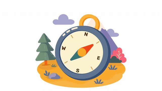 Compas traveling explore icon animation