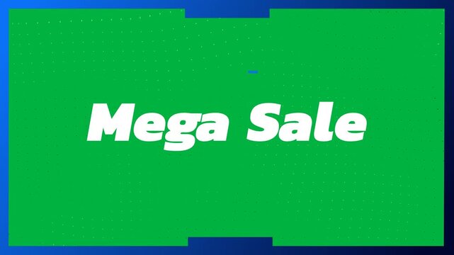 Animation of mega sale text in repetition on black background