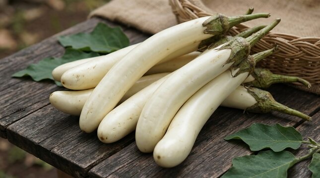 white eggplant harvest