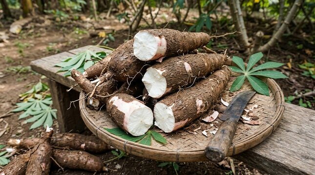 Fresh cassava roots