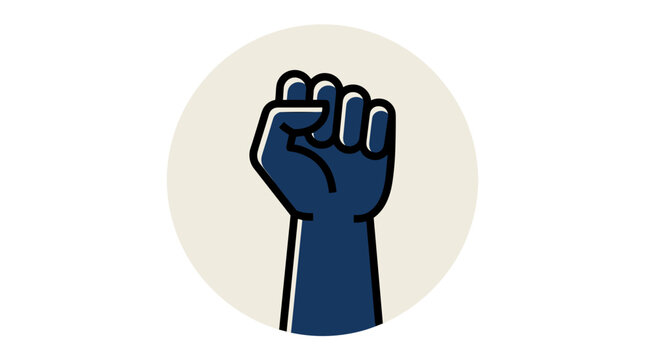Raised Clenched Fist Vector Illustration Representing Power Solidarity and Social Justice Protest Movement