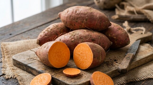 Raw sweet potatoes