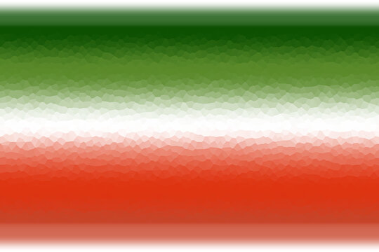 Emerald green and vibrant red horizontal split abstract gradient background with frosted glass ripple texture and glowing bright center band