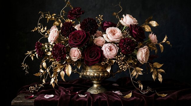 Dark floral arrangement