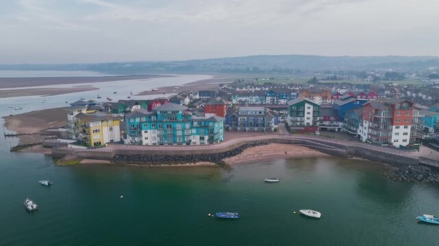 Exmouth and River Exe Dawlish Warren from a drone, Devon, England, United Kingdom