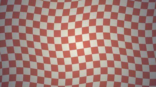 Red White Checkered Flag Waving