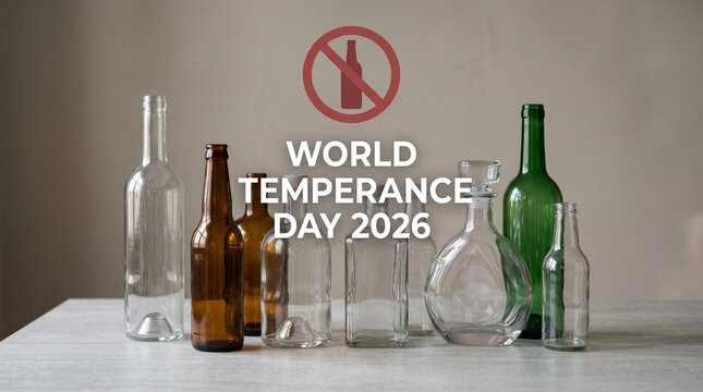 Empty glass bottles symbolize abstinence.
