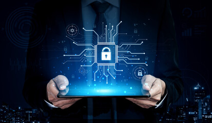 Cyber security system protecting digital infrastructure. Cyber security ensures data safety, prevents breaches, cyber security strengthens defense, and supports secure operations. Vouch © InfiniteFlow