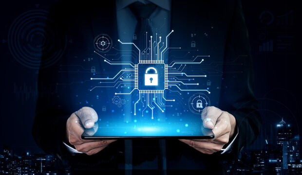 Cyber security system protecting digital infrastructure. Cyber security ensures data safety, prevents breaches, cyber security strengthens defense, and supports secure operations. Vouch