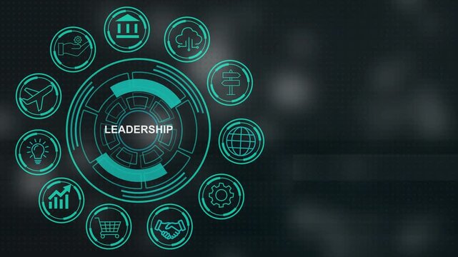 leadership concept animation. Business, Technology, Internet and network concept