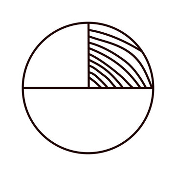 Outline pie chart with hatched section showing data share