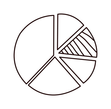 Hand drawn pie chart with five segments showing percentages