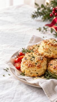 チーズとハーブを焼き込んだクリスマススコーン