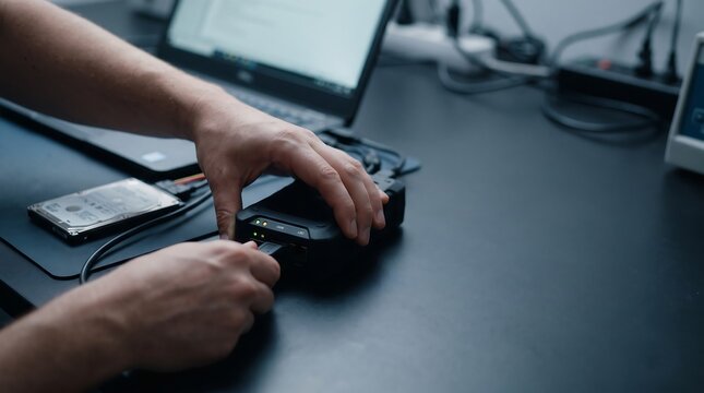 Connecting external hard drive to laptop for data transfer