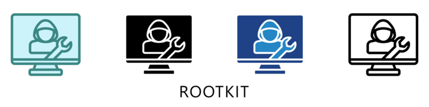 Rootkit Multi Style Icon Mini Illustration, Use For Modern Concept, Print, Ui, Ux Kit, Web And App Development. Vector Related To Internet, Cyber Security.