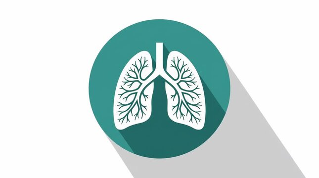Animated lung icon showing internal bronchial structure