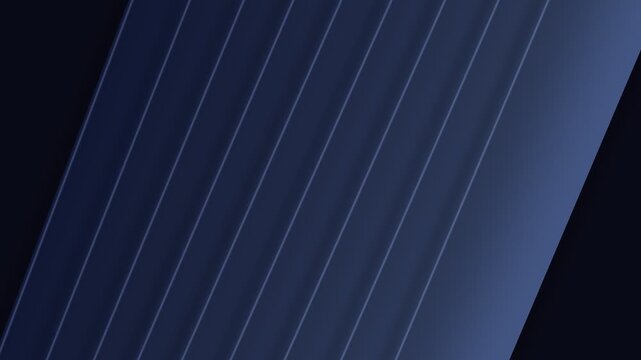 Abstract dark blue background featuring parallel diagonal lines creating a modern geometric pattern with soft subtle lighting and deep shadows