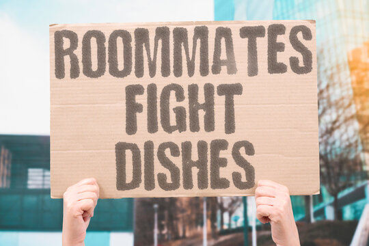 "Roommates fight dishes" Piled-up plates spark nasty shared-flat arguments. ROOMMATES. DISHES. ARGUMENTS. CHORES. KITCHEN.