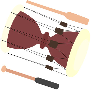 janggu, double-headed drum with a narrow waist in the middle