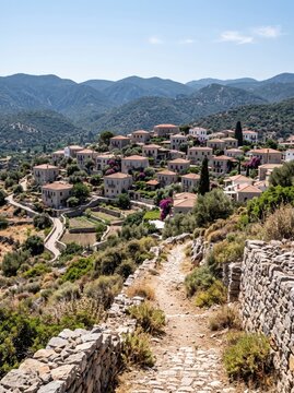 Turkey Datca Old Town Coastal Village Landscape