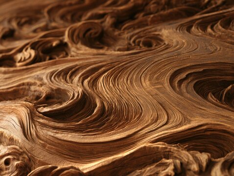 Abstract swirl patterns in brown texture design