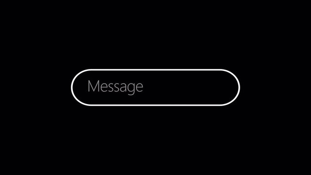 Typing cursor blunking animation type a message sign animation typing terminal line empty message animated 4k animation with alpha channel transparent background typing message icon