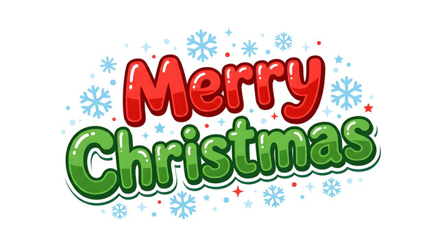 A festive christmas typographic design features bold lettering with red and green hues against a white background merrychristmas font text
