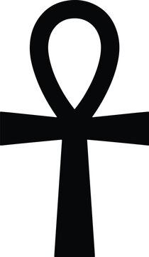 Ancient egyptian ankh symbol representing life and immortality with black white