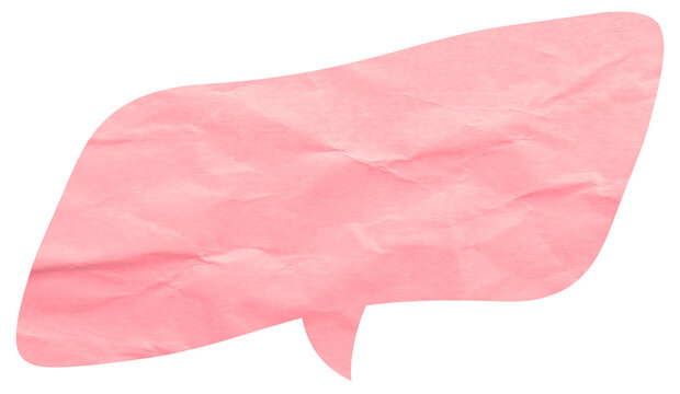Angular pink paper speech bubble with centered lower tail
