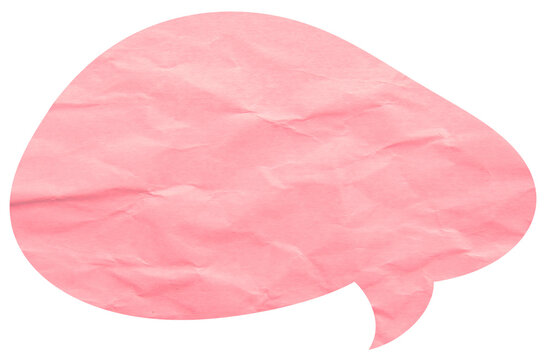 Broad organic pink paper speech bubble with curved base