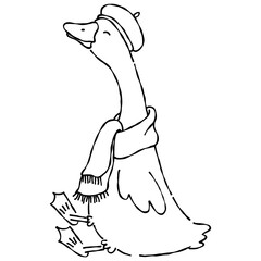 A happy goose sitting and smiling © CherryKTDigitalfile