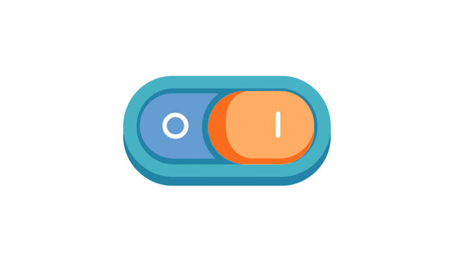 A toggle switch icon features a rounded rectangular shape with two distinct color sections userinterface onoff control activation