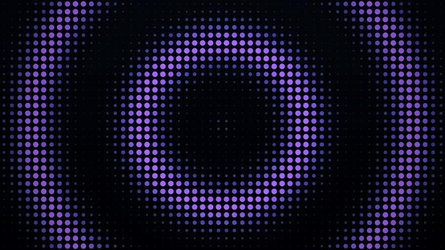 Geometric Glow Pixel Pattern with Concentric Light Rings on Dark Background