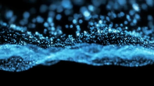 The Image Is A Close-up Of A Dark Background With A Blue Light Shining On