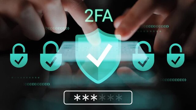 Secure Two-Factor Authentication Process with Shield Icon and Password Input on Mobile Device in a Digital Environment Gluon.