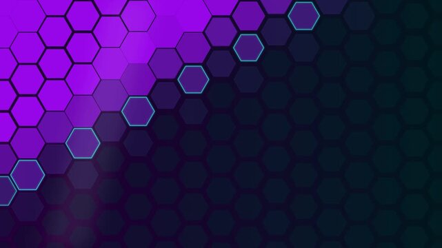 Abstract Purple Hexagonal Grid Background Transition Animation Sequence