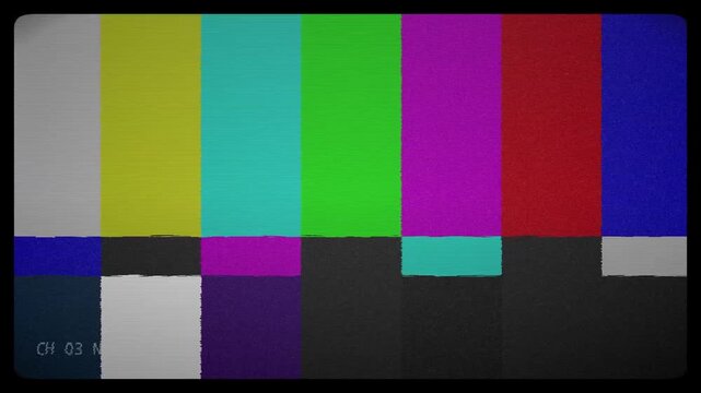 Analog TV Test Card Pattern Video Frame Sequence Grid