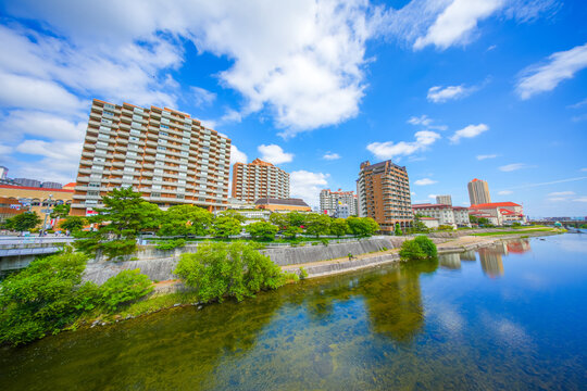 宝来橋と街並み 兵庫県宝塚市