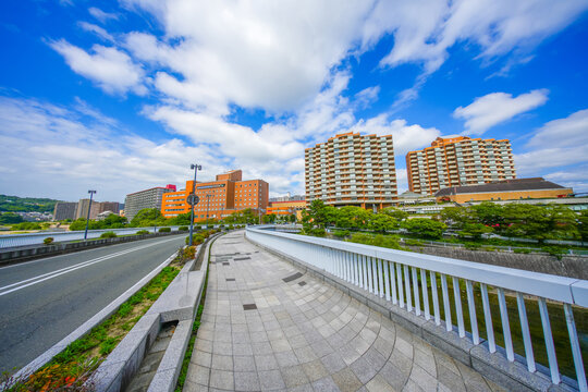 宝来橋と街並み 兵庫県宝塚市