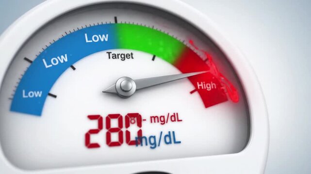 Close-up of a Blood Glucose Meter Gauge Indicating Low Sugar Level of 78 mg/dL, Hypoglycemia Concept