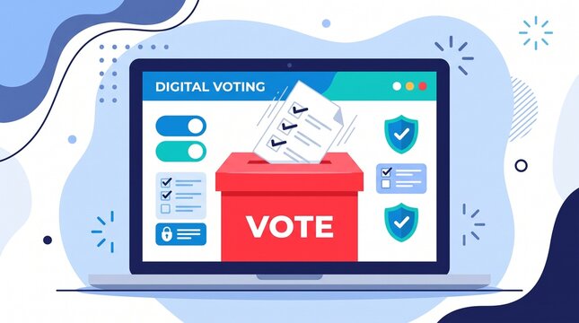 Digital voting interface on a tablet screen