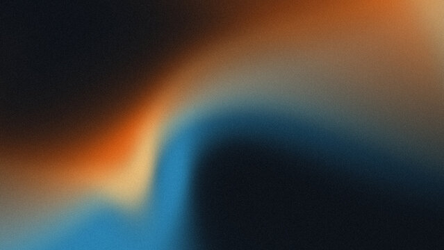 Abstract grainy gradient background with dark blue and soft orange colors for digital design.