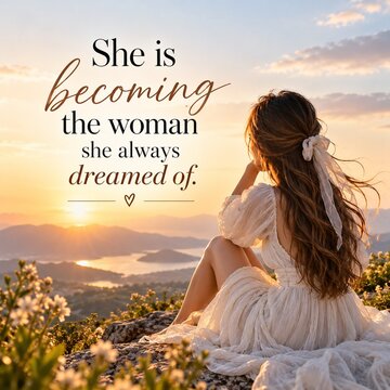 She is becoming the woman she always dreamed of.