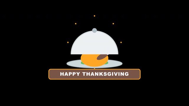 Flat Thanksgiving roast turkey under a cloche lid that lifts with sparkling effects, revealing a golden plump turkey on a silver platter