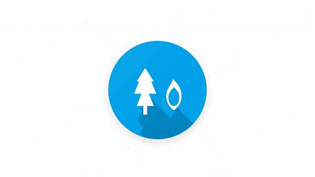 Modern Blue Eco Symbol with Tree Water Drop.