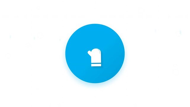 Modern Blue Number One Icon Button.