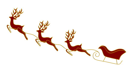 Santa's sleigh pulled by reindeer © Aiza