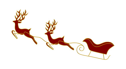 Santa Claus rides a sleigh pulled by reindeer © Aiza