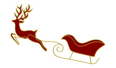Santa's sleigh pulled by reindeer © Aiza