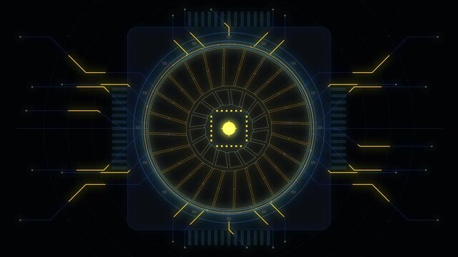 futuristic HUD animation loop interface technology digital display